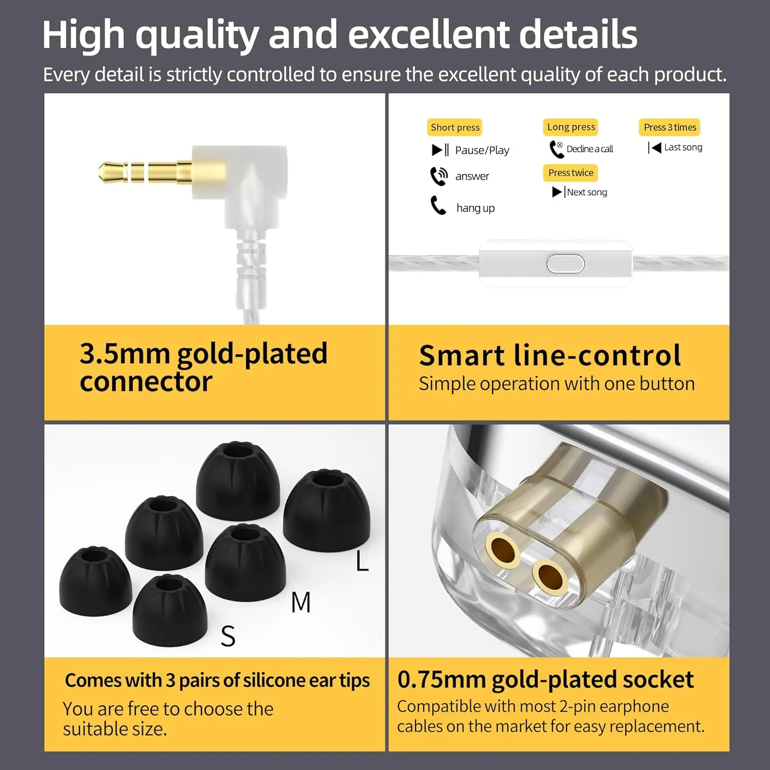 KZ AS24 in-Ear Monitor Headphone 24BA Drivers High-Performance HiFi IEM Earphones, Noise Isolation Wired Earbuds for Musicians Singer Dj Drummer Audiophile(Clear,no mic)