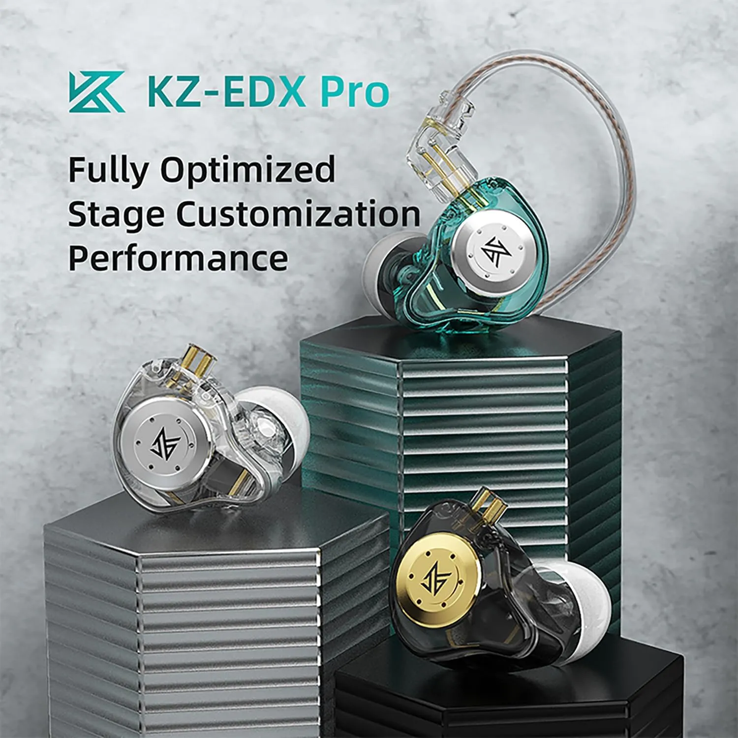 KZ EDX Pro Gaming Earbuds, HiFi IEM Earphones, Deep Bass Sound in Ear Monitor Headphones with Detachable Cable, for Audiophile Dj Singers