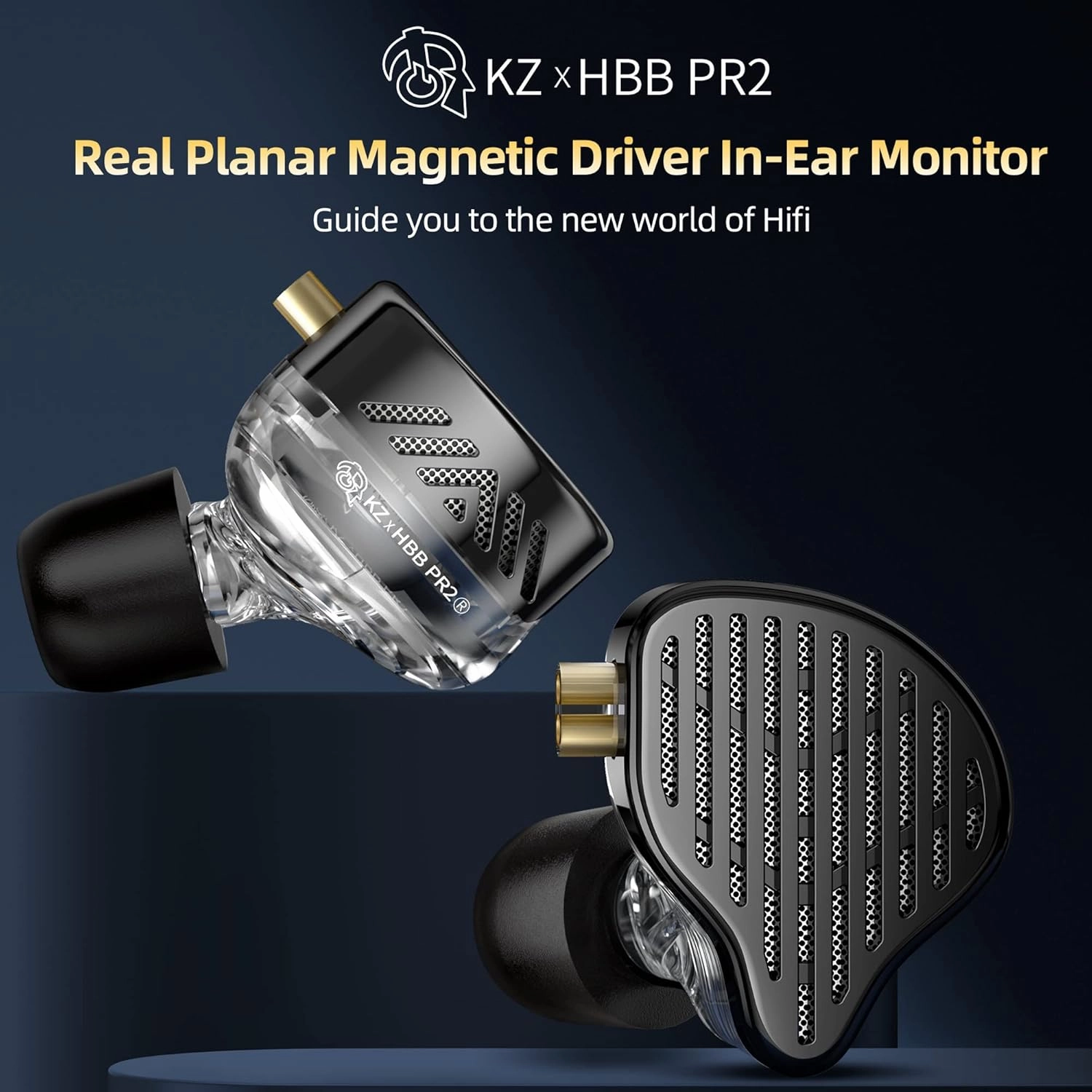 KZ x HBB PR2 IEM Earphones in Ear Monitor Headphones 13.2 Planar Magnetic Driver in Ear Wired Headphones Noise Cancelling HiFi Earbuds for Musicians Singers Detachable 2pins Cable