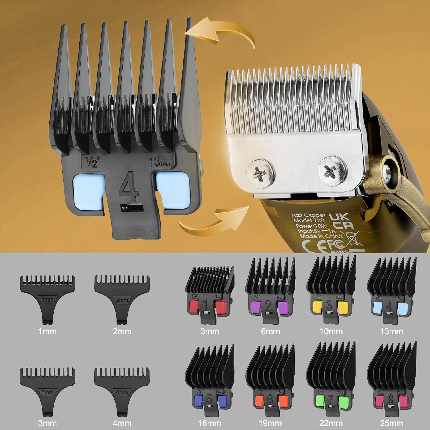 Lanumi Professional Hair Clipper Trimmer Set for Men Electric Shaver Razor Cordless Hair Cutting Barber Clippers Beard Trimmer Men’s Grooming Kit Gifts for him