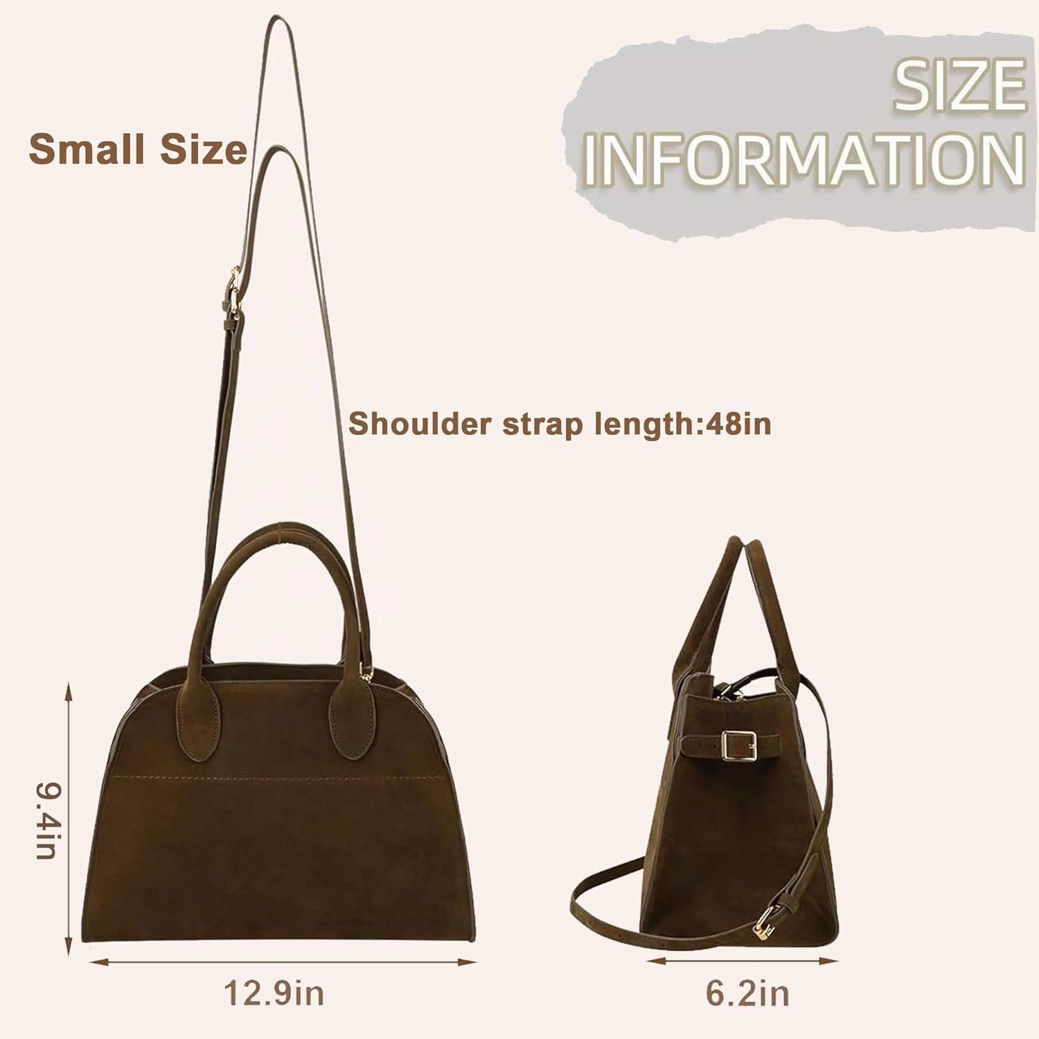 Large Suede Tote Bag For Women,Suede Retro Shoulder Bag,Crossbody Bag Faux Leather Handbag Trendy Work With shoulder strap