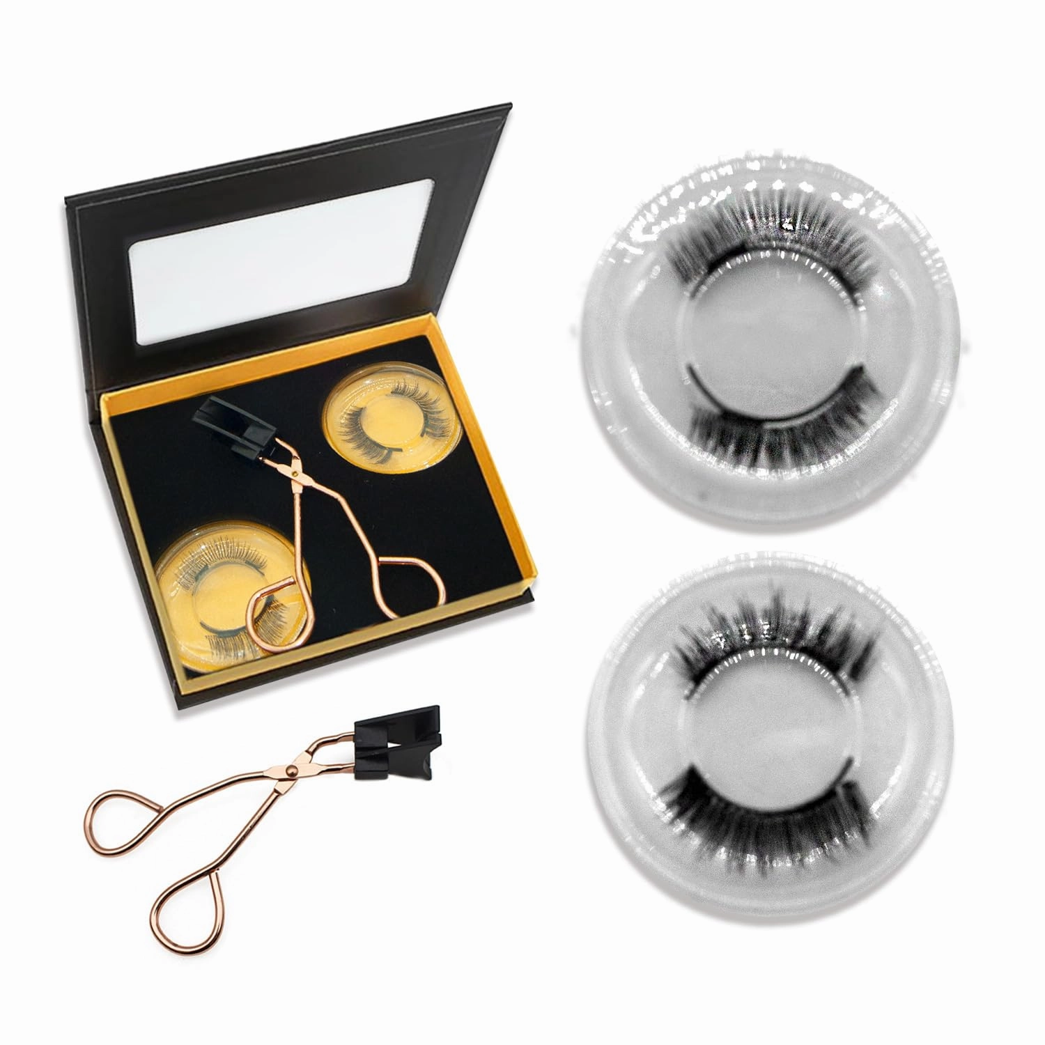 Lashes with Applicator Reusable Lashes No Glue Needed Magnetic Eyelashes without Eyeliner Cat Eye Natural Look Magnetic Eyelashes (Devil Natual)