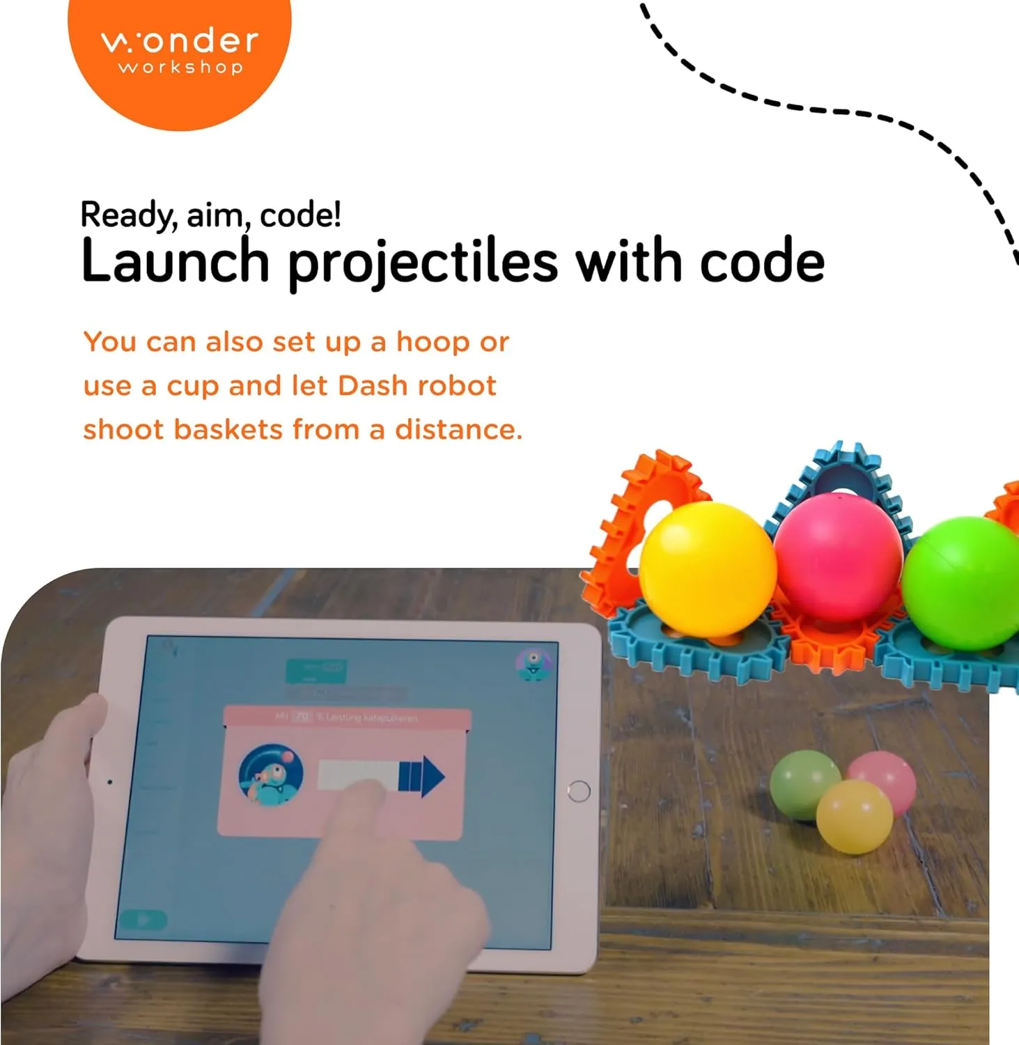 Launcher Accessory for Dash Robot – Turn Dash Robot into a Projectile Launcher– Fun Accessory for STEM Robot Toys for Kids 6 