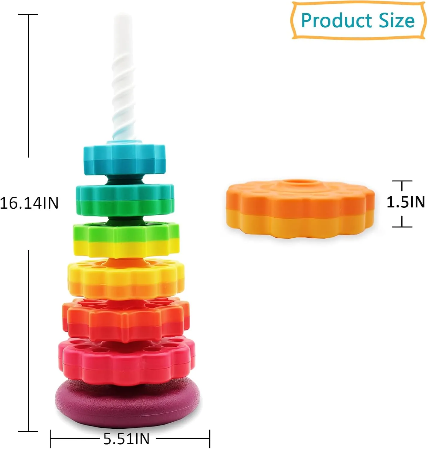 LBAIBB Spinning Stacking Toys, ABS Plastic Rainbow Design, Educational Interactive Learning's Stack Toys, Suitable for Gifts for Boys and Girls
