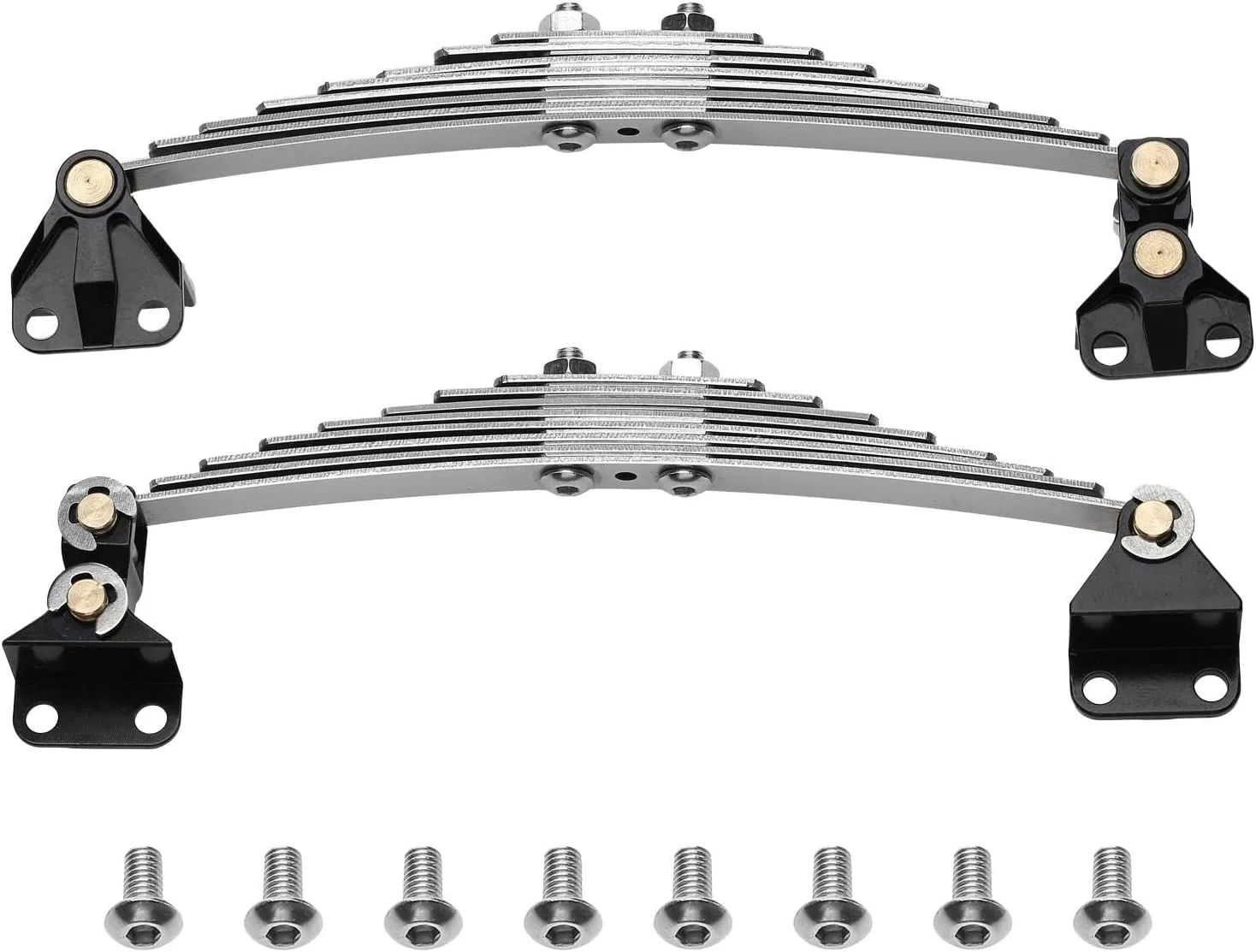 Leaf Spring Shock Absorber Components for 1/14 Scale RC Vehicles, unpowered suspensions