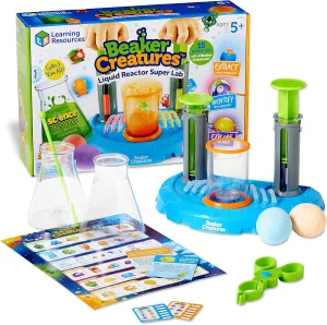 Learning Resources Beaker Creatures Liquid Reactor Super Lab,Ages 5 ,15 pieces, Homeschool, STEM, Science Exploration Toy, Science Kit