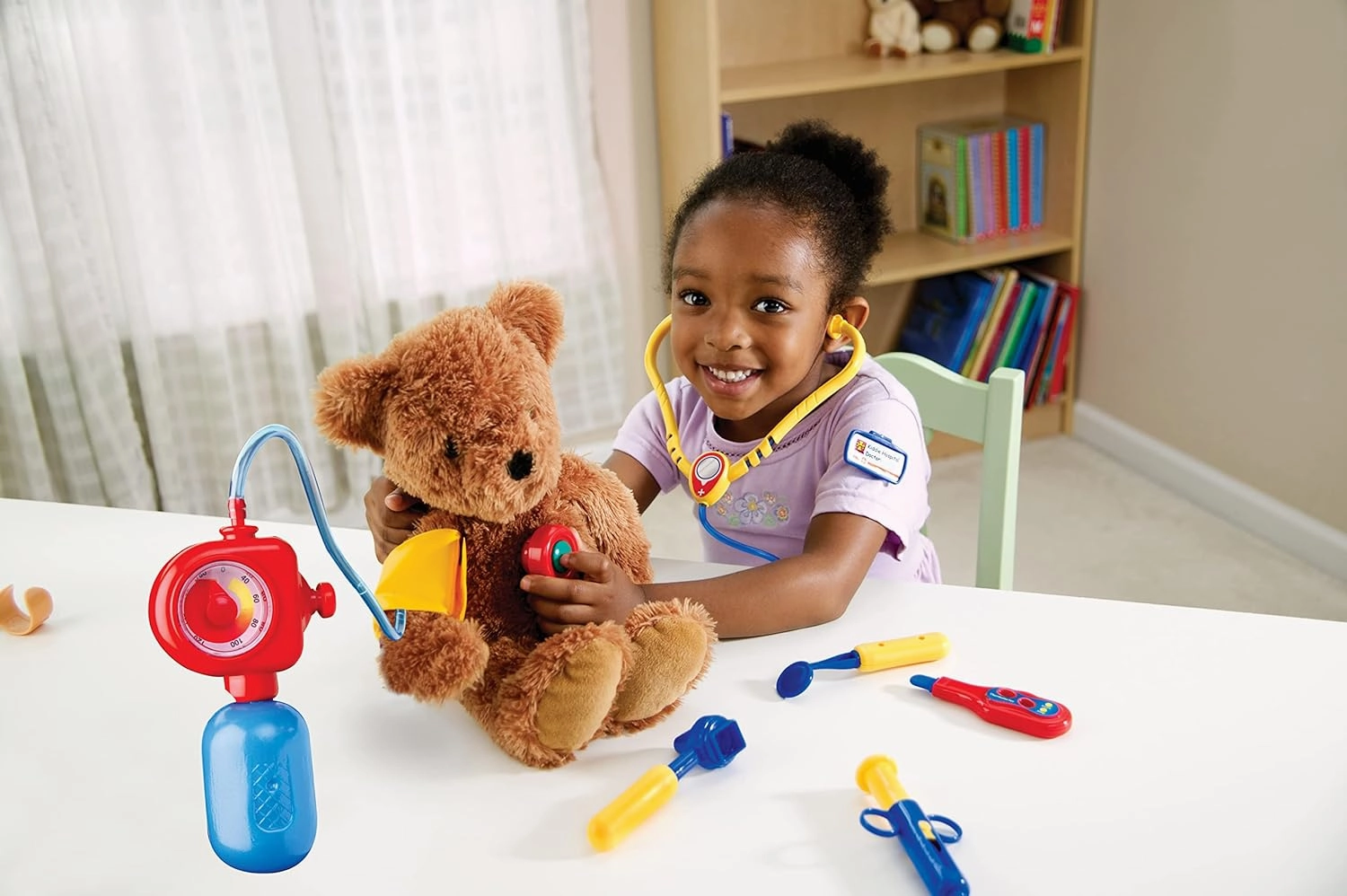 Learning Resources Pretend & Play Doctor Set Blue - 19 Pieces, Ages 3  Doctor Kit for Kids, Toddler Doctor Kit, Toy Medical Kit, Toddler Social Emotional Learning Toys