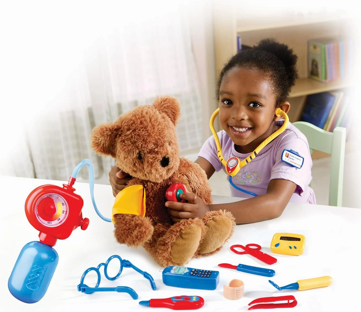 Learning Resources Pretend & Play Doctor Set Blue - 19 Pieces, Ages 3  Doctor Kit for Kids, Toddler Doctor Kit, Toy Medical Kit, Toddler Social Emotional Learning Toys