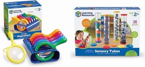 Learning Resources Primary Science Magnifiers (6 Pieces) and Sensory Tubes (Set of 4) for Kids