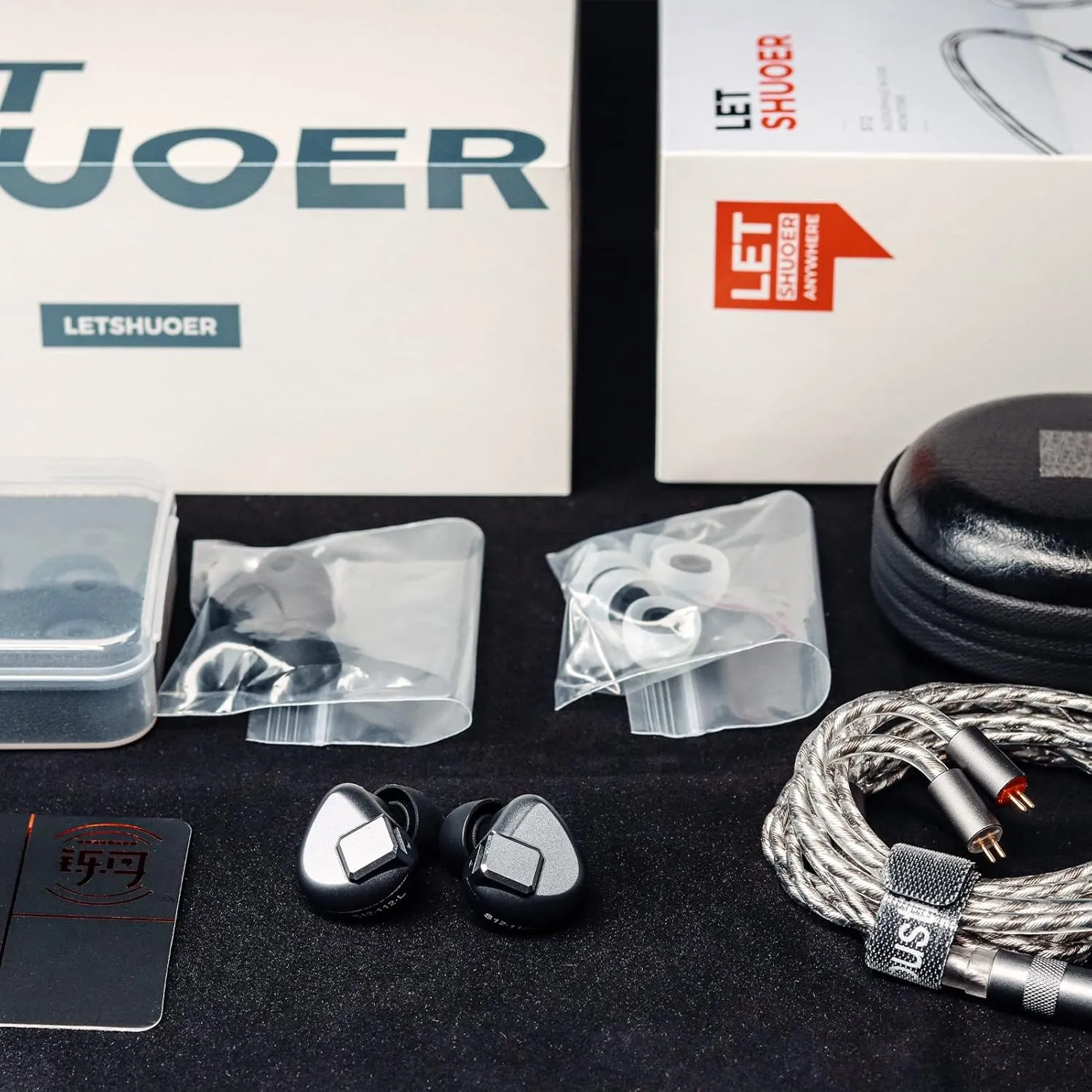 Letshuoer S12 in-Ear Headphones 14.8mm Planar Magnetic Driver Wired in-Ear HiFi Earphones for Smartphones/PC/Tablet (3.5mm Connector, Silver)