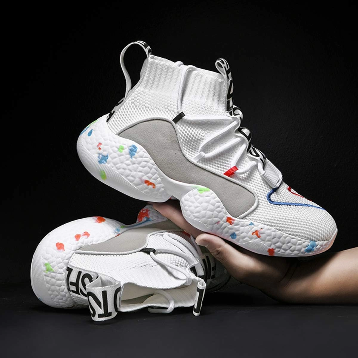LIBINXIF Women's Men's Upper Light Breathable Fashion Non-Slip Sneakers Comfortable Walking Shoes Couple Shoes Sock Shoes Running Shoes Trainers Shoes Large Shoes