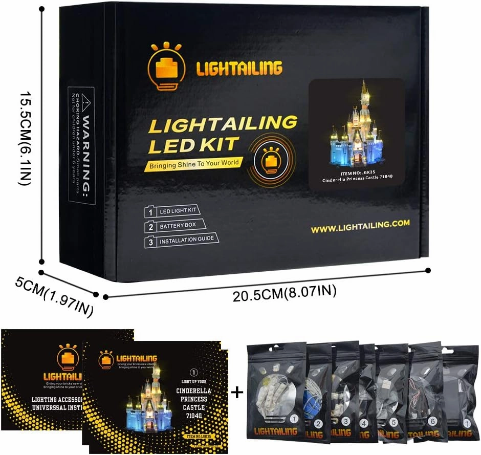 LIGHTAILING Light Set for (Disney Castle) Building Blocks Model - Led Light kit Compatible with 71040(NOT Included The Model)