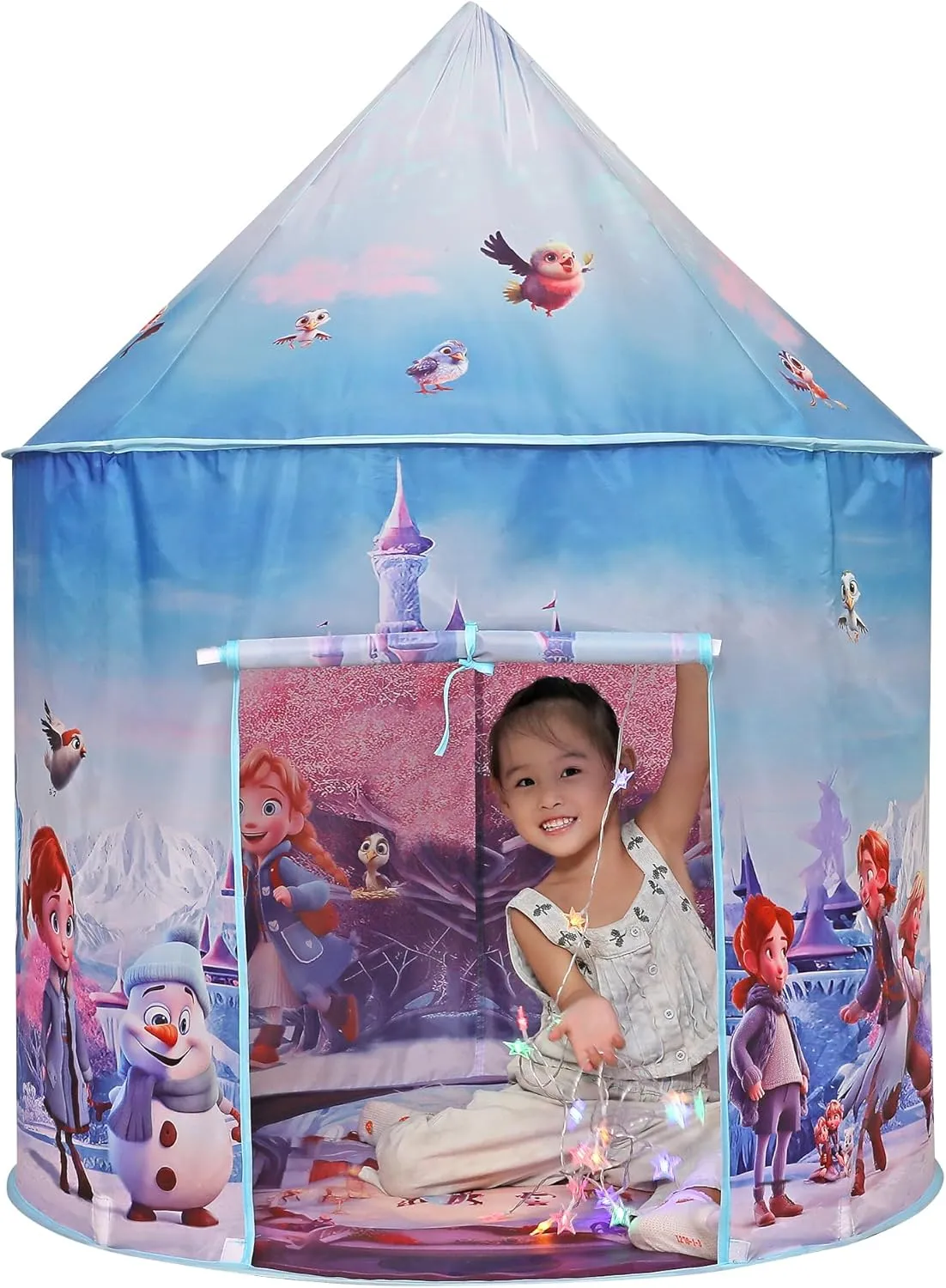 LimitlessFunN Ice Castle Pop Up Kids Play Tent | Includes Star Lights & Carrying Case |, Children Indoor Playhouse for Girls, Toddlers, 41" D x 41" W x 53" H