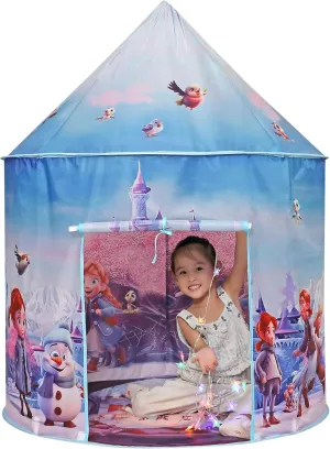LimitlessFunN Ice Castle Pop Up Kids Play Tent | Includes Star Lights & Carrying Case |, Children Indoor Playhouse for Girls, Toddlers, 41" D x 41" W x 53" H