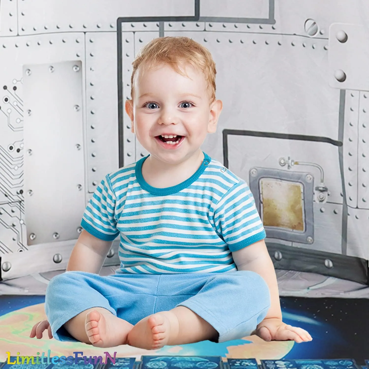 LimitlessFunN Space Rocket Ship Pop Up Kids Play Tent | Includes Star Lights & Carrying Case |, Children Indoor Castle Playhouse for Boys, Toddlers, 41" D x 41" W x 53" H