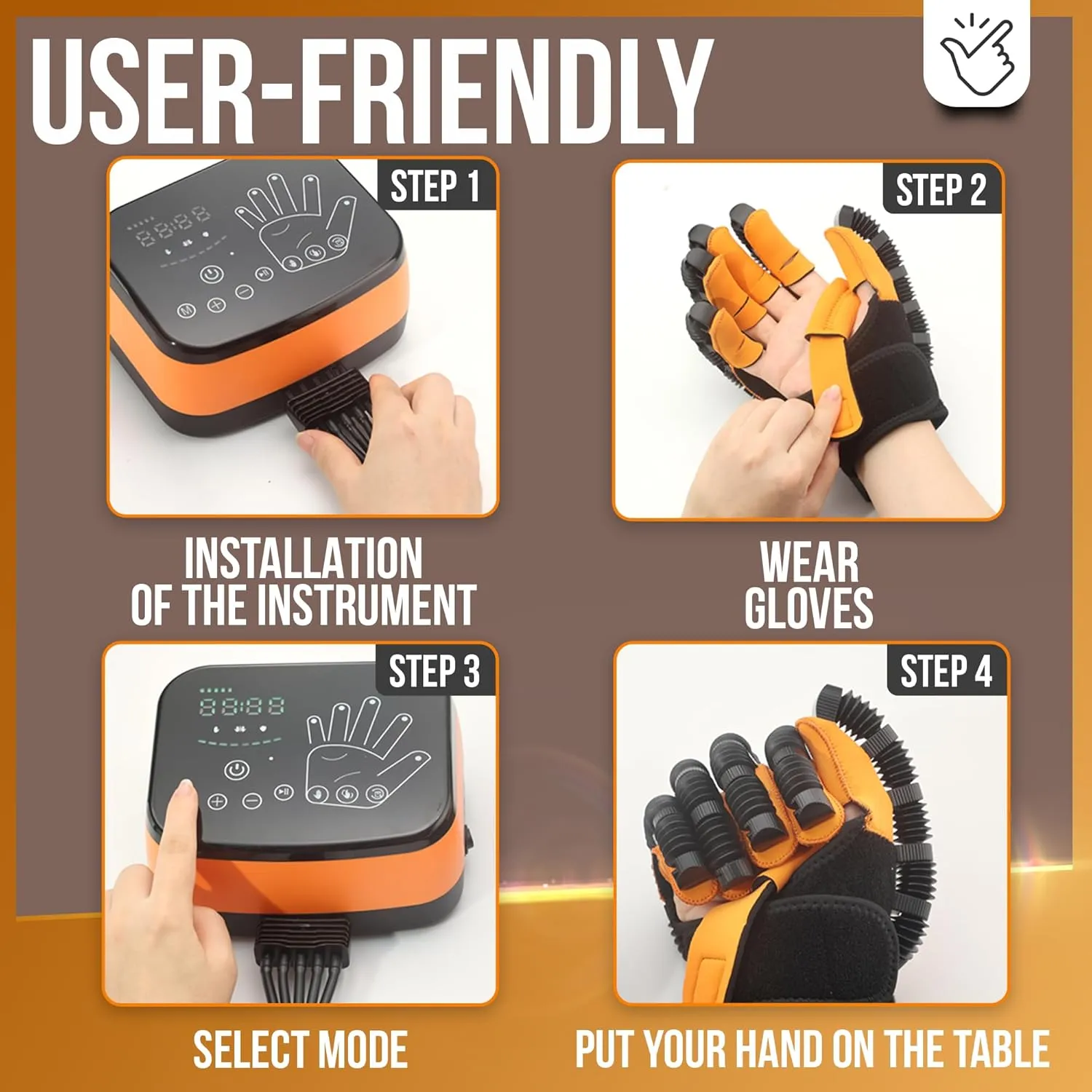 Linkox Hand Rehabilitation Robot Gloves - Robot Hand Glove for Stroke, Paralysis & Arthritis Patients - Includes Black Organizer Bag - Left Hand XL