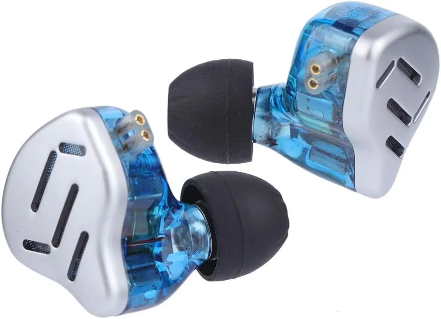 Linsoul KZ Zax 1DD 7BA Hybrid Driver HiFi in-Ear Earphones with Zin Alloy Shell, Detachable 2 Pin 0.75mm OFC Cable (Without Mic, Blue)
