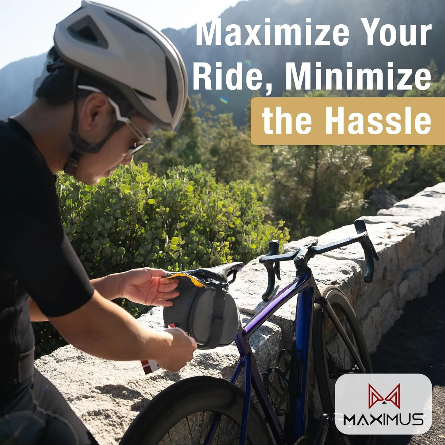 Lumiere & Co. Maximus Large Magnetic Bike Seat Bag – Quick-Attach Saddle Bag with AquaGuard Zippers, Secure Under-Seat Storage for Cycling Gear & Accessories