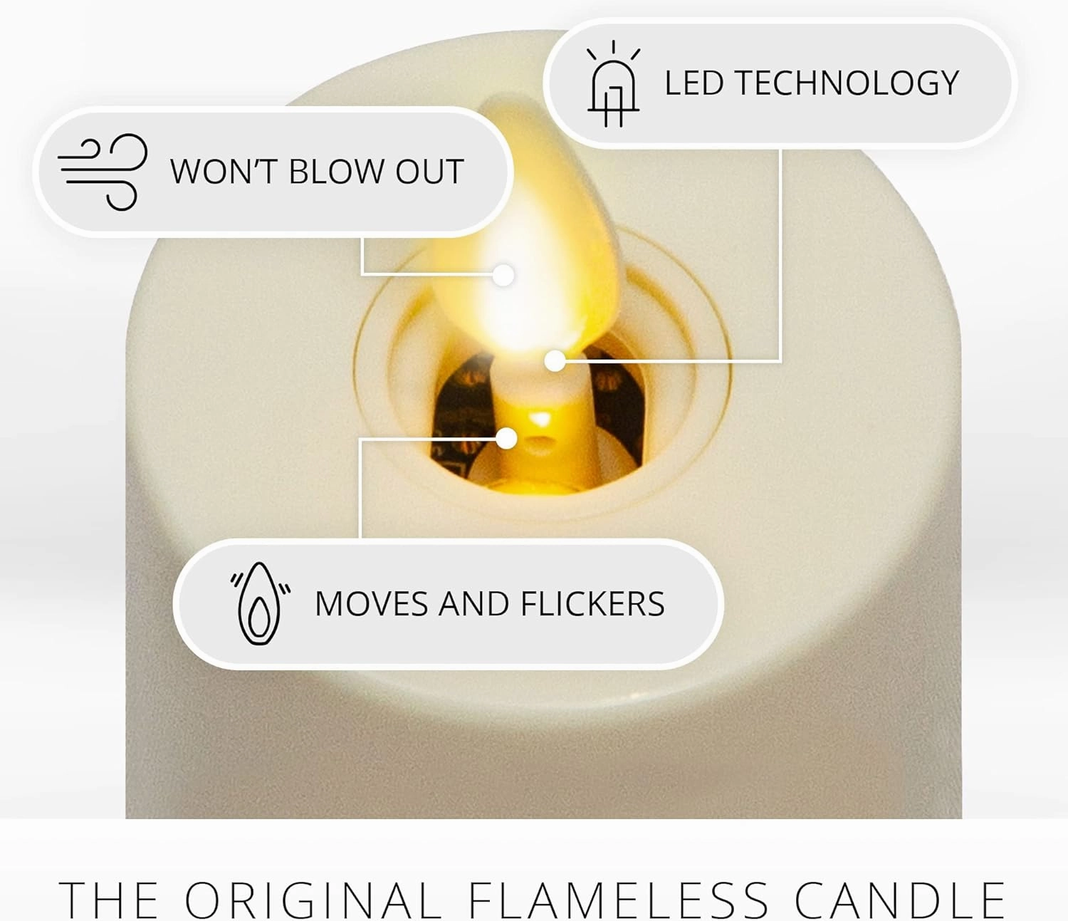 Luminara Flameless LED Tea Light Candle, 1.4" x 2", Pack of 2, Pearl Ivory, Real Flame, Battery Operated w/Remote Timer Function, Paraffin Wax