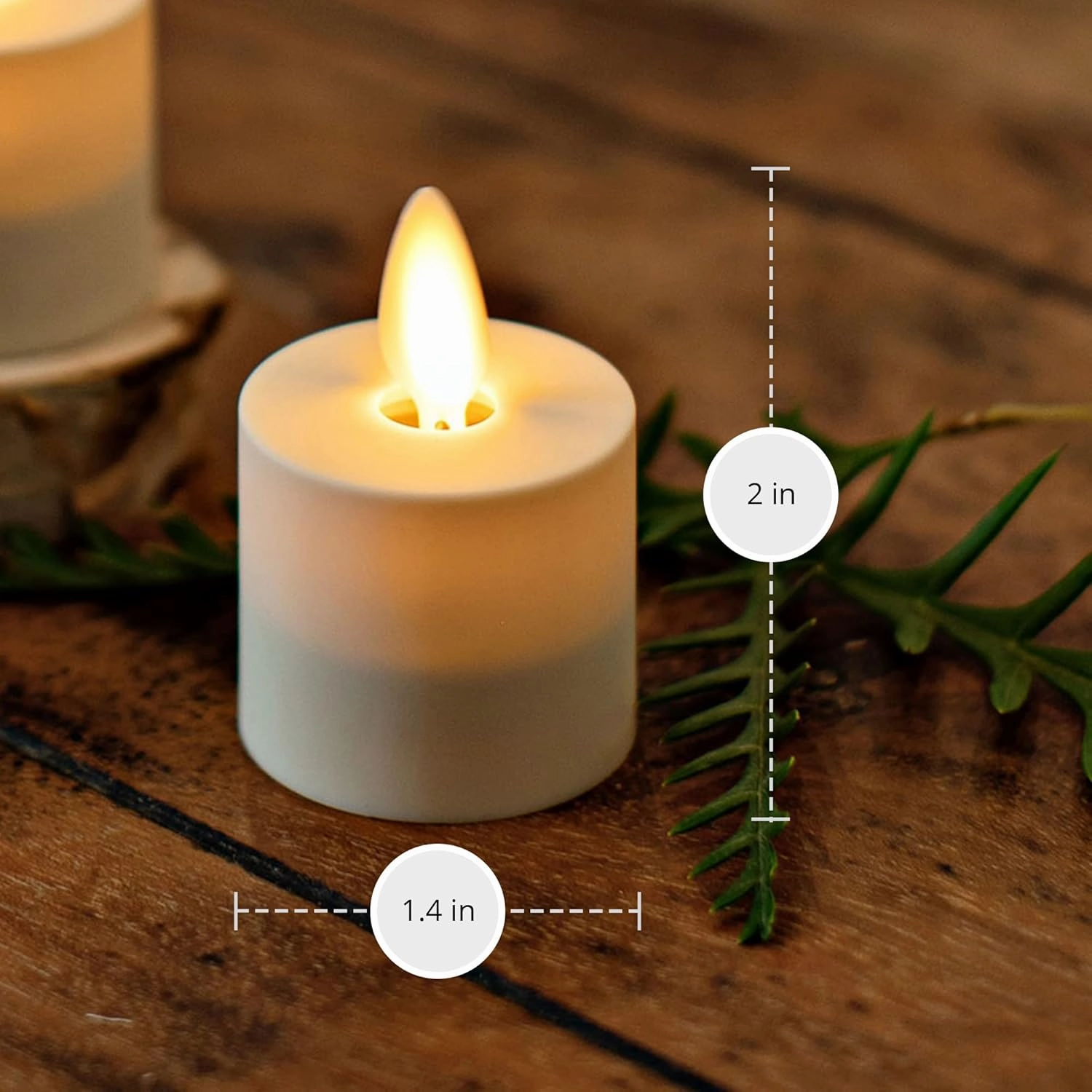 Luminara Flameless LED Tea Light Candle, 1.4" x 2", Pack of 2, Pearl Ivory, Real Flame, Battery Operated w/Remote Timer Function, Paraffin Wax