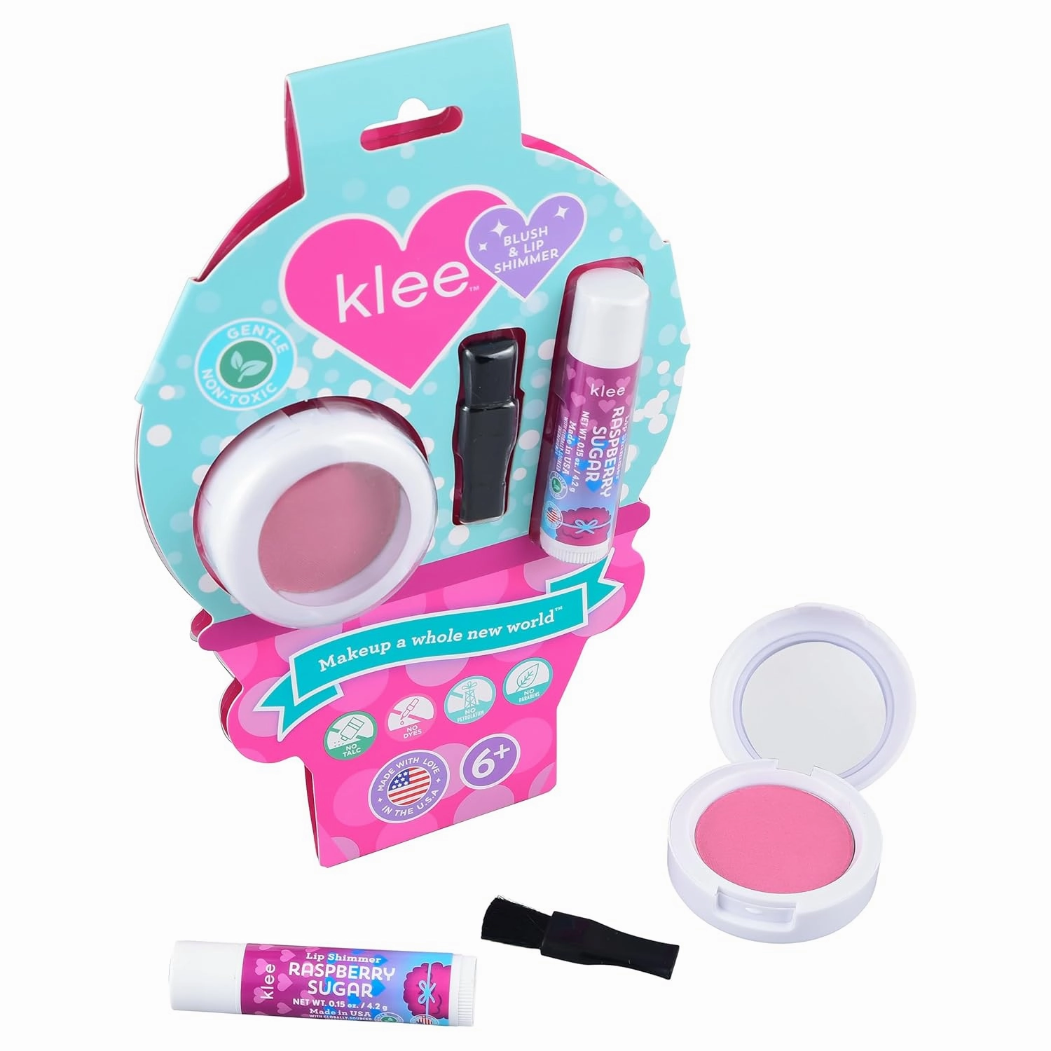 Luna Star Klee Blush and Lip Shimmer Makeup Kit. Gentle and Non-Toxic. Kid-Friendly. Made in USA. (Sweet Cherry Fun)