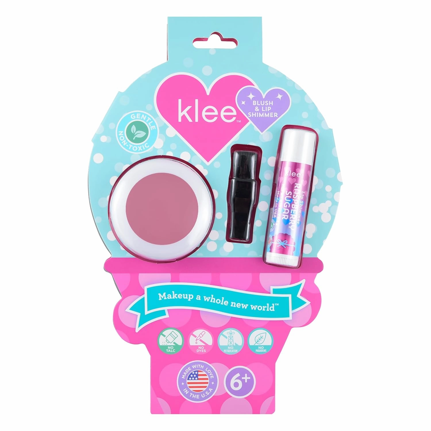 Luna Star Klee Blush and Lip Shimmer Makeup Kit. Gentle and Non-Toxic. Kid-Friendly. Made in USA. (Sweet Cherry Fun)