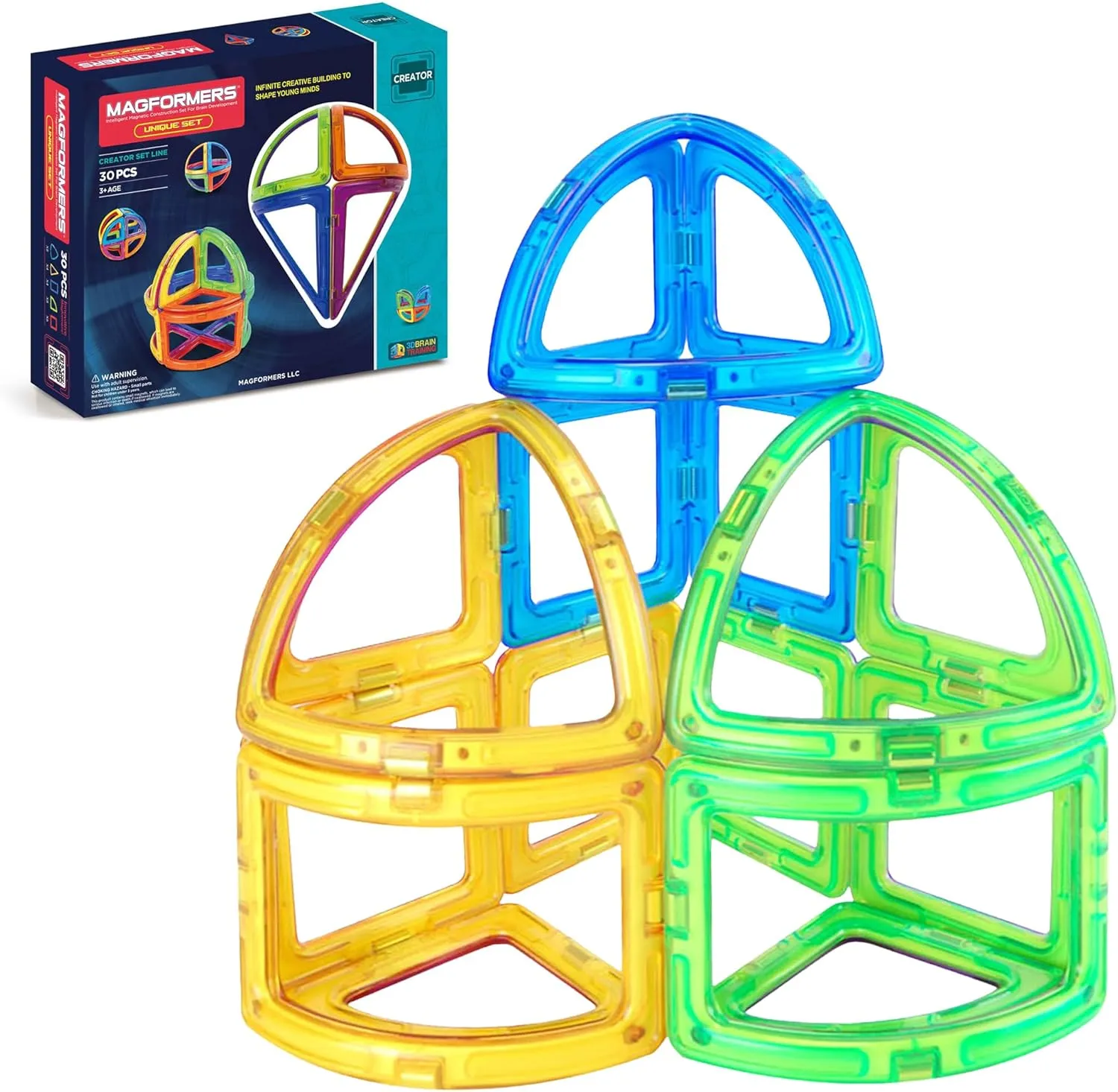 Magformers Unique 30pc Set | Magnetic Tiles for STEM Development, Education, and Critical Thinking | Magnetic Blocks and Building Tiles to Develop Problem-Solving Ability and Shape Recognition