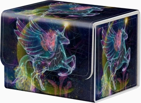 Magnet Card Case MTG Magic Deck Box TCG Up to 200 Cards Creative Pattern Trading Card Storage Box for Collectible Card Games, Transparent Unicorn Star