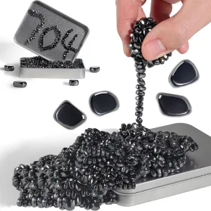 Magnetic Balls,Fidget Toys,700 Mini Magnetic Ferrite Putty,with 4 Large Smooth Magnetic Beads，Stress Relief Sensory Desk Toys for Office Stress/Anxiety Relief ,Gifts for Teen，Adults Gifts.（black）