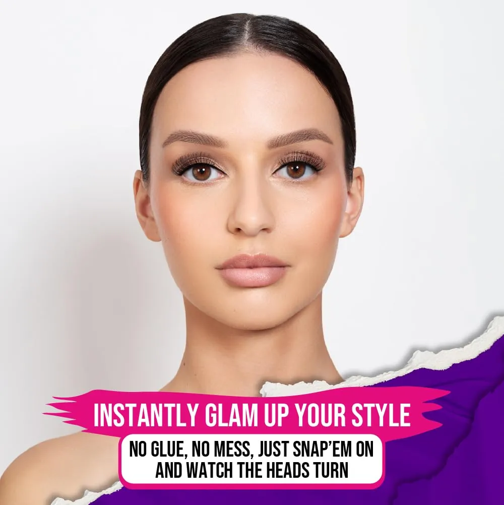 Magnetic Eyelashes with 12 Magnets – Premium Faux Mink Lashes | Reusable 50x | Universal Fit | Vegan & Cruelty-Free | Natural Look – 1 Pair (Too Charming)