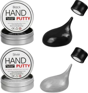Magnetic Slime Putty, Magnetic Space Putty Slime with Upgraded Magnet Toys for Kids, Fidget Toy Stress Reliever Puddy for Christmas Birthday Gifts Stocking Stuffers(2 Pack, Black&Silver)