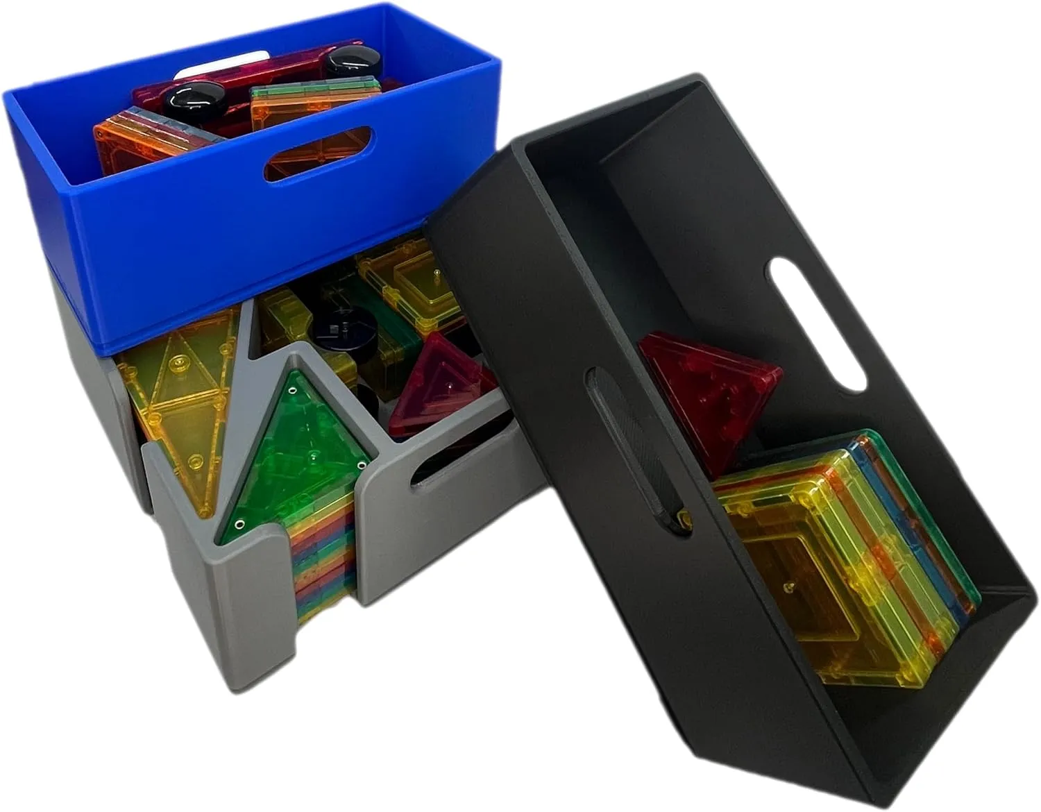 Magnetic Tile Storage - Organizer, Sorter System (Blue)