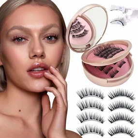 Magnetic Eyelashes with Applicator, Magnetic False Eyelashes Natural Look No Glue Needed Lashes Kit Easy to Remove 2 Pairs, D02