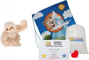 Make Your Own Stuffed Animal Mini 8 Inch Very Soft Speedy The Sloth Kit - No Sewing Required!
