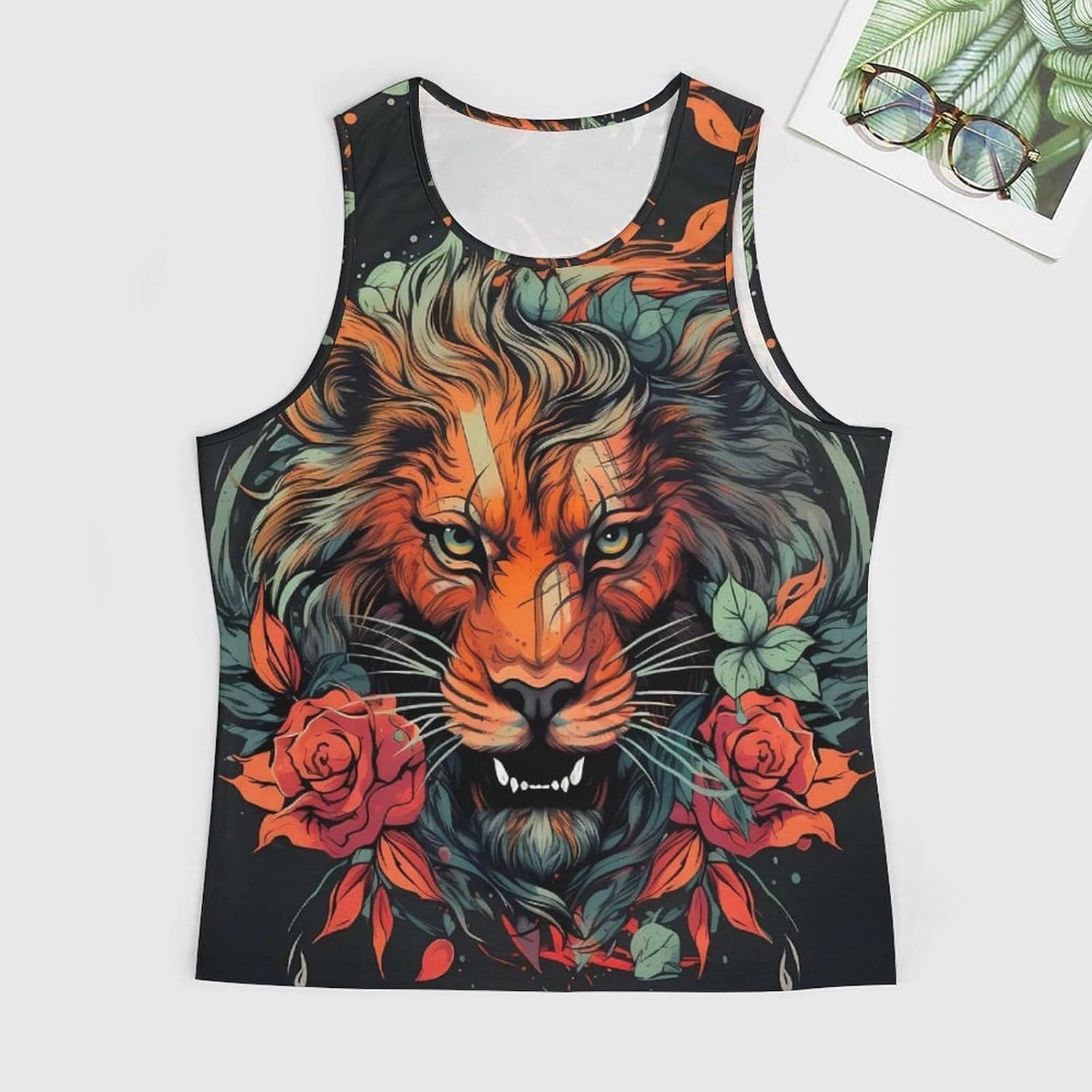 MARSVOVO Tank Tops for Men Animal Print Sport Tank Summer Sleeveless Workout T-Shirts Fitness Vest Athletic Undershirts