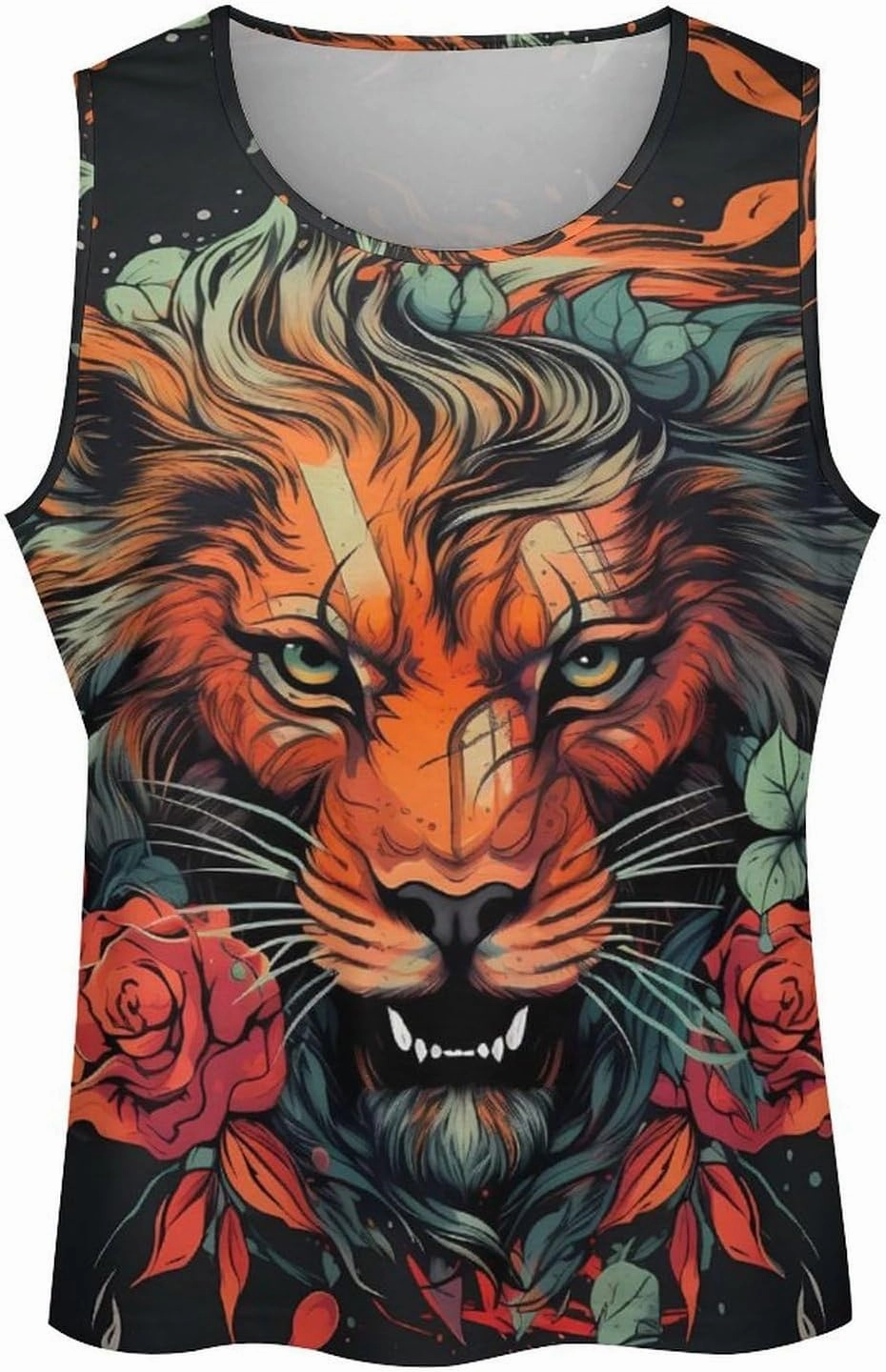 MARSVOVO Tank Tops for Men Animal Print Sport Tank Summer Sleeveless Workout T-Shirts Fitness Vest Athletic Undershirts