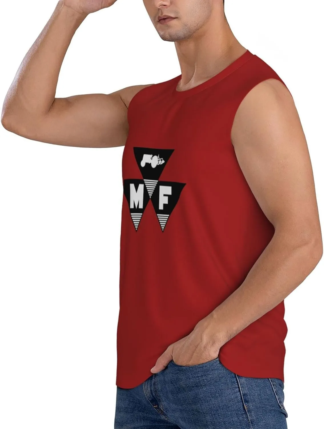 Massey Ferguson Tank Tops Men, Classic Graphic Muscle Tee, Sleeveless T-Shirt for Men