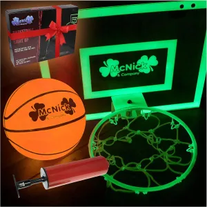 McNick Glow in The Dark Indoor Basketball Hoop, Door Basketball Hoop with Ball & Pump, Mini Basketball Hoops for Kids, Sporty Boys Room Decor, Cool Room Decor & Room Accessories for Indoor Play
