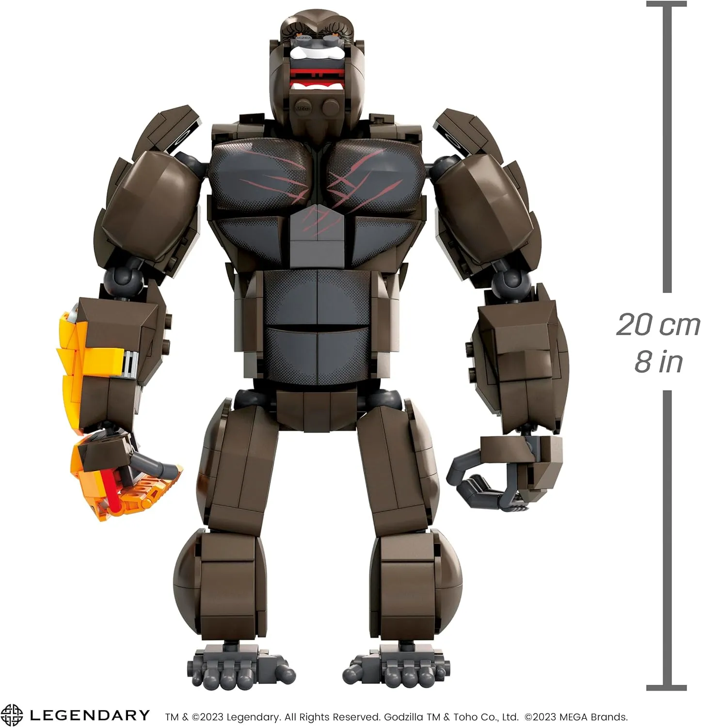 Mega Godzilla x Kong The New Empire Building Set Action Figure Kong with 541 Pieces and Accessories, 12 Inches Long, for Adult Collectors