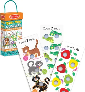 Melissa & Doug Poke-A-Dot Jumbo Number Learning Cards - 13 Double-Sided Numbers, Shapes, and Colors Cards with Buttons to Pop Interactive Learning Activity For Kids