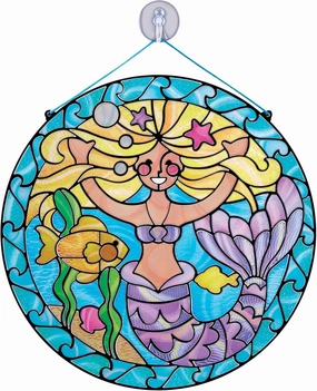 Melissa & Doug Stained Glass Made Easy Activity Kit: Mermaids - 140  Stickers