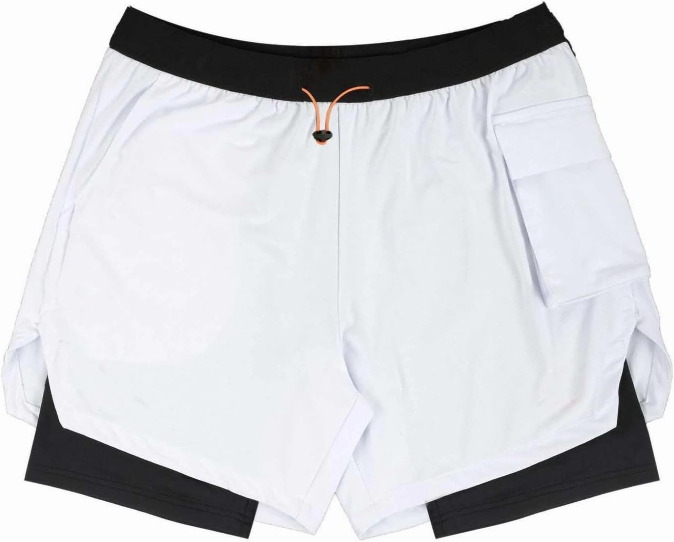 Men's Double-Layer Running 5" Shorts, Lightweight Elastic Waist Sports Clothes Comfy Breathable Shorts with Pockets