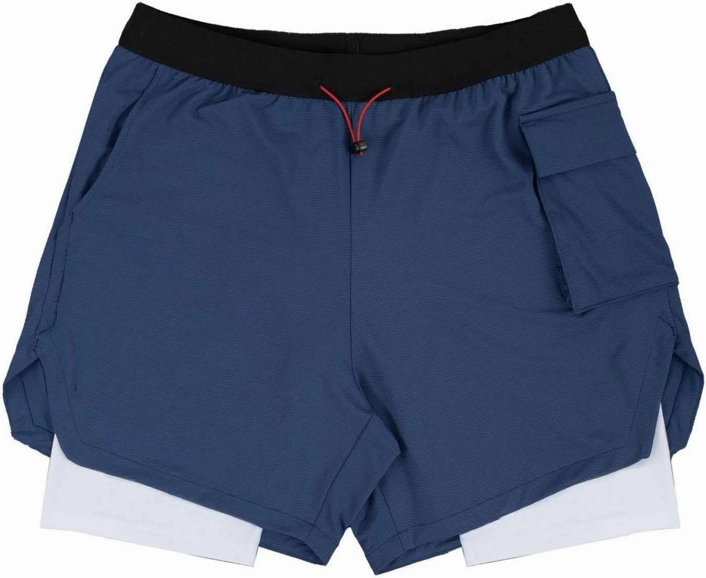 Men's Double-Layer Running 5" Shorts, Lightweight Elastic Waist Sports Clothes Comfy Breathable Shorts with Pockets