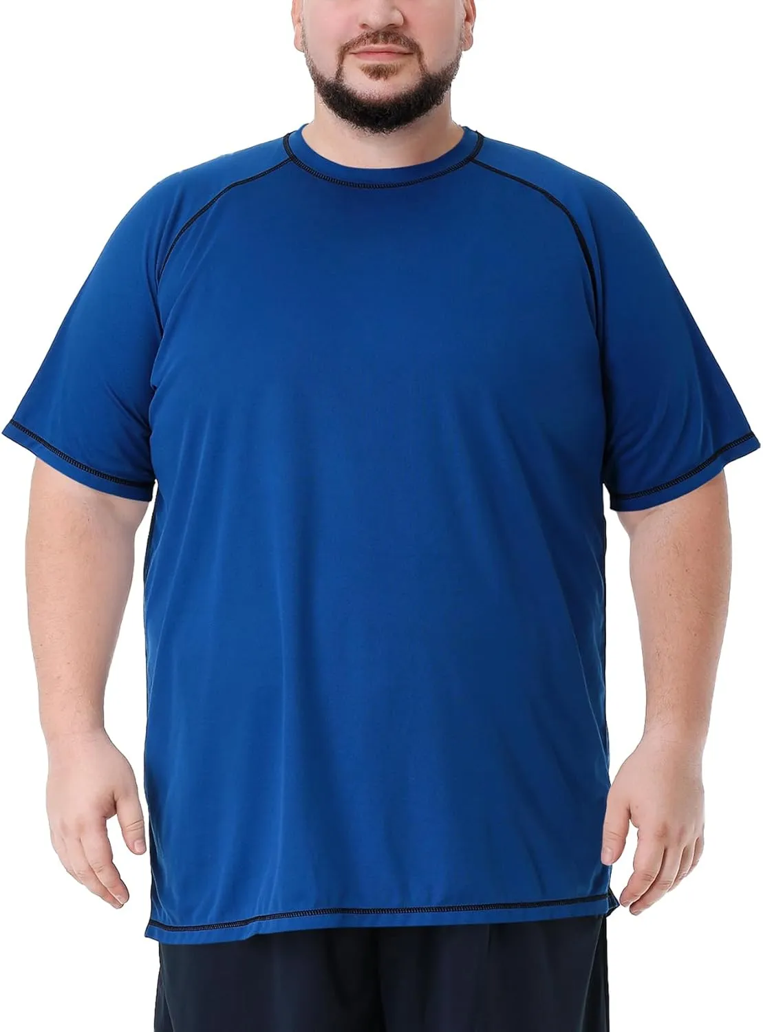 Mens Big and Tall Swim Shirt Sun Protection UPF 50  Rash Gard Quick Dry T-Shirt