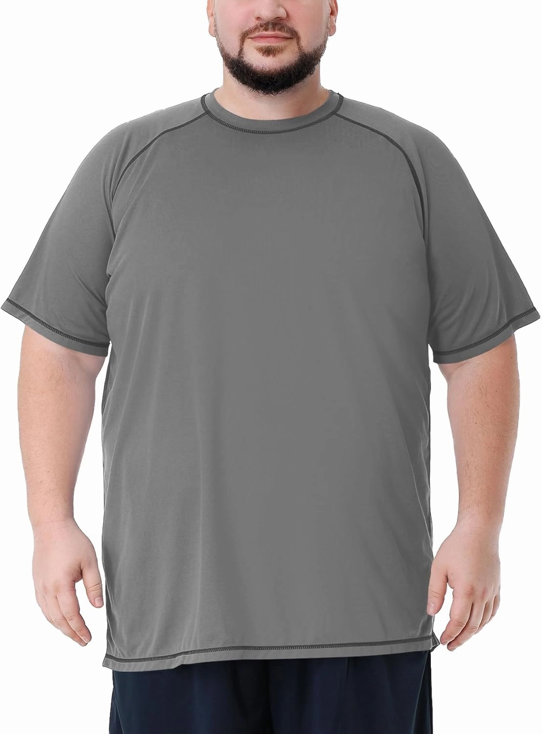Mens Big and Tall Swim Shirt Sun Protection UPF 50  Rash Gard Quick Dry T-Shirt