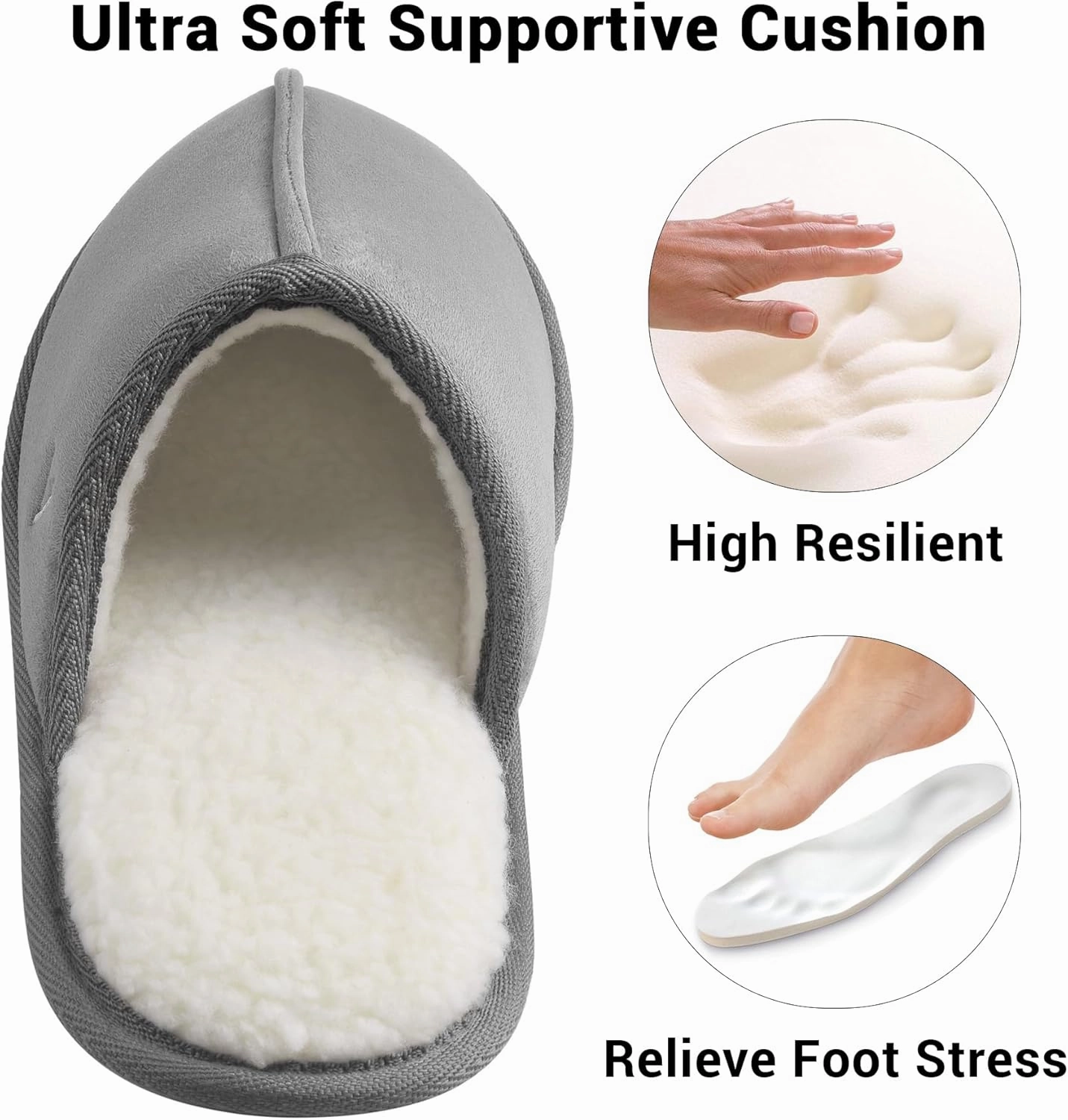 Mens Scuff Slippers Micro Suede Memory Foam Slide Clogs Slip on Indoor Outdoor House Shoes
