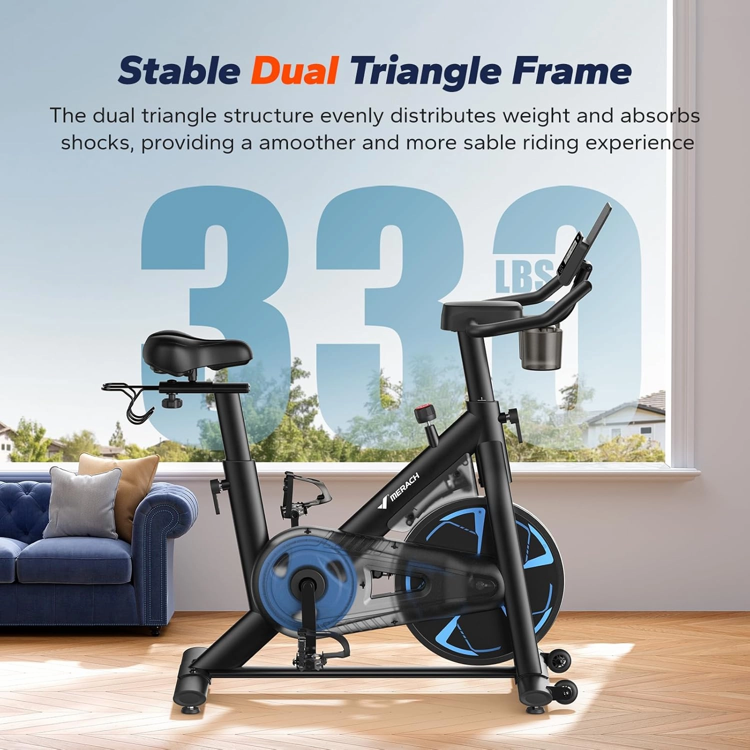 MERACH Indoor Cycling Bike, Exercise Bike for Home with Magnetic/Auto Resistance, Bluetooth Stationary Bike with APP Data Tracking, and Tablet Holder