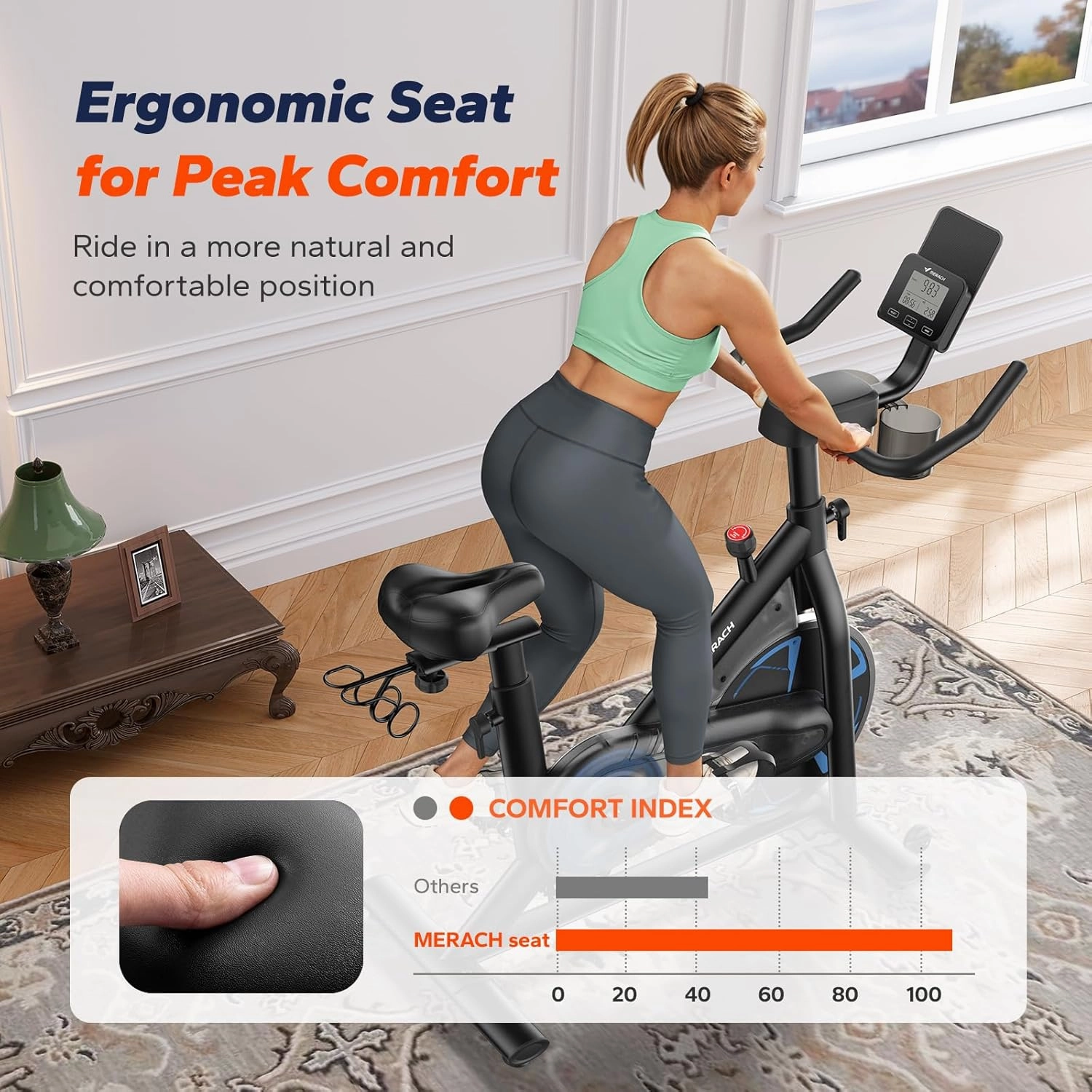 MERACH Indoor Cycling Bike, Exercise Bike for Home with Magnetic/Auto Resistance, Bluetooth Stationary Bike with APP Data Tracking, and Tablet Holder