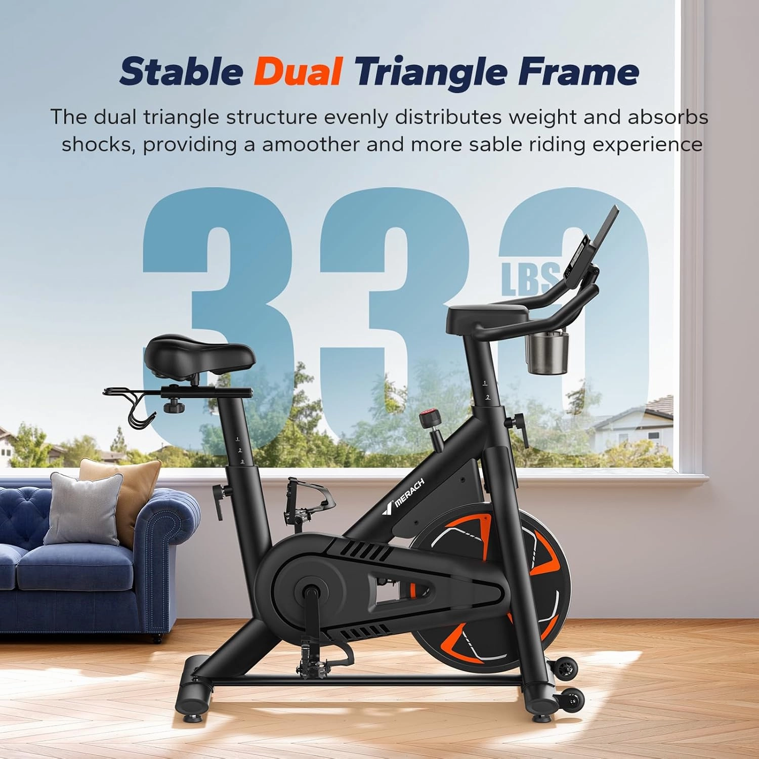 MERACH Indoor Cycling Bike, Exercise Bike for Home with Magnetic/Auto Resistance, Bluetooth Stationary Bike with APP Data Tracking, and Tablet Holder