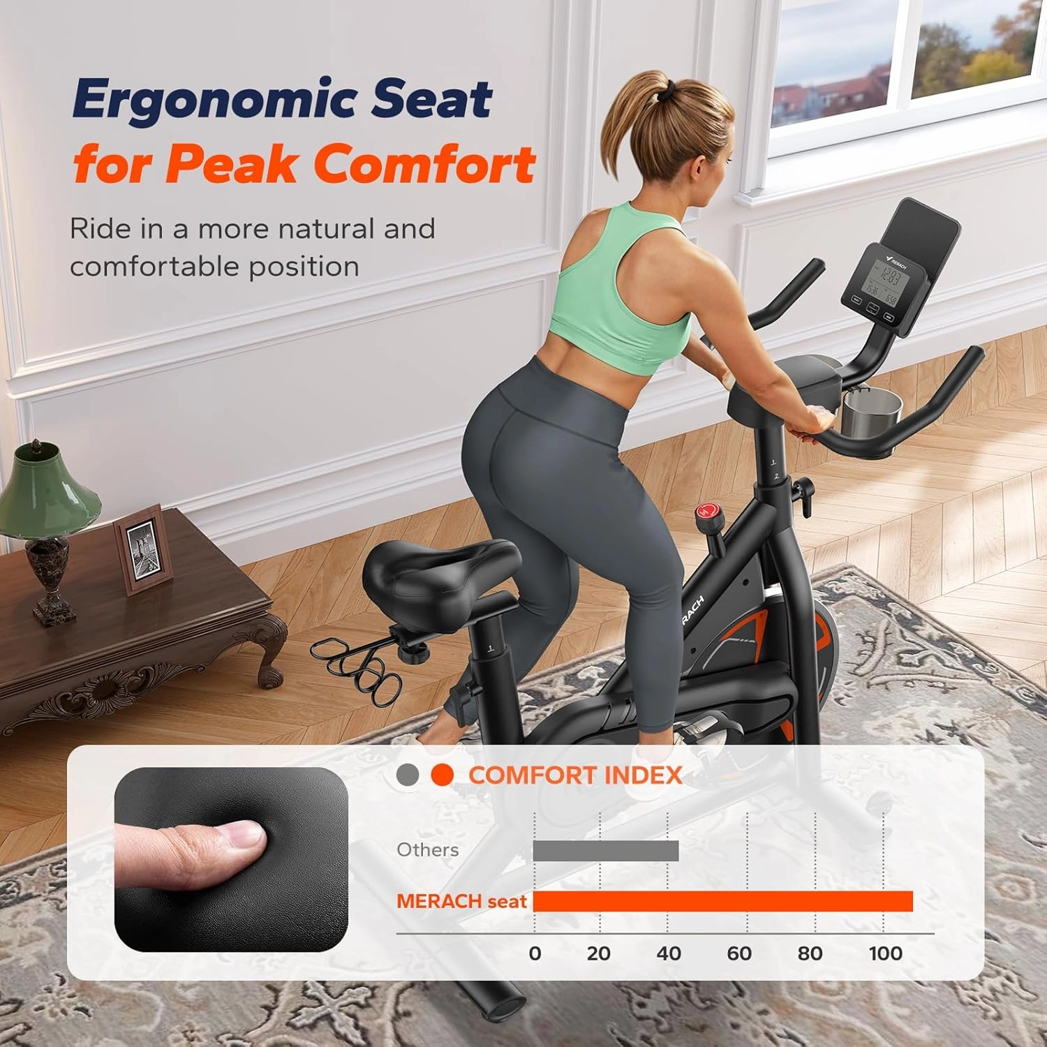 MERACH Indoor Cycling Bike, Exercise Bike for Home with Magnetic/Auto Resistance, Bluetooth Stationary Bike with APP Data Tracking, and Tablet Holder